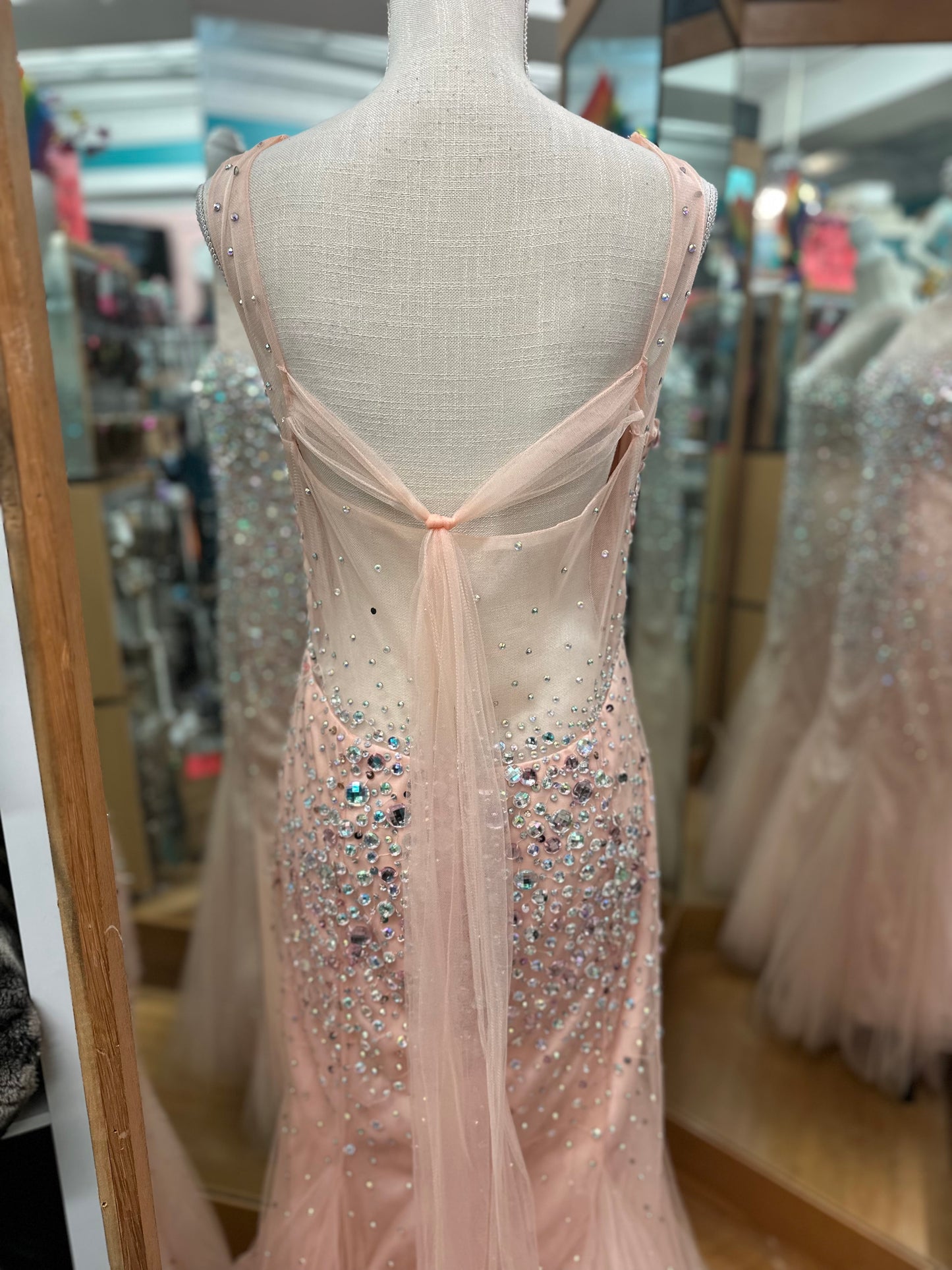 Anny Lee Pink Sparkly Mermaid Gown in XL