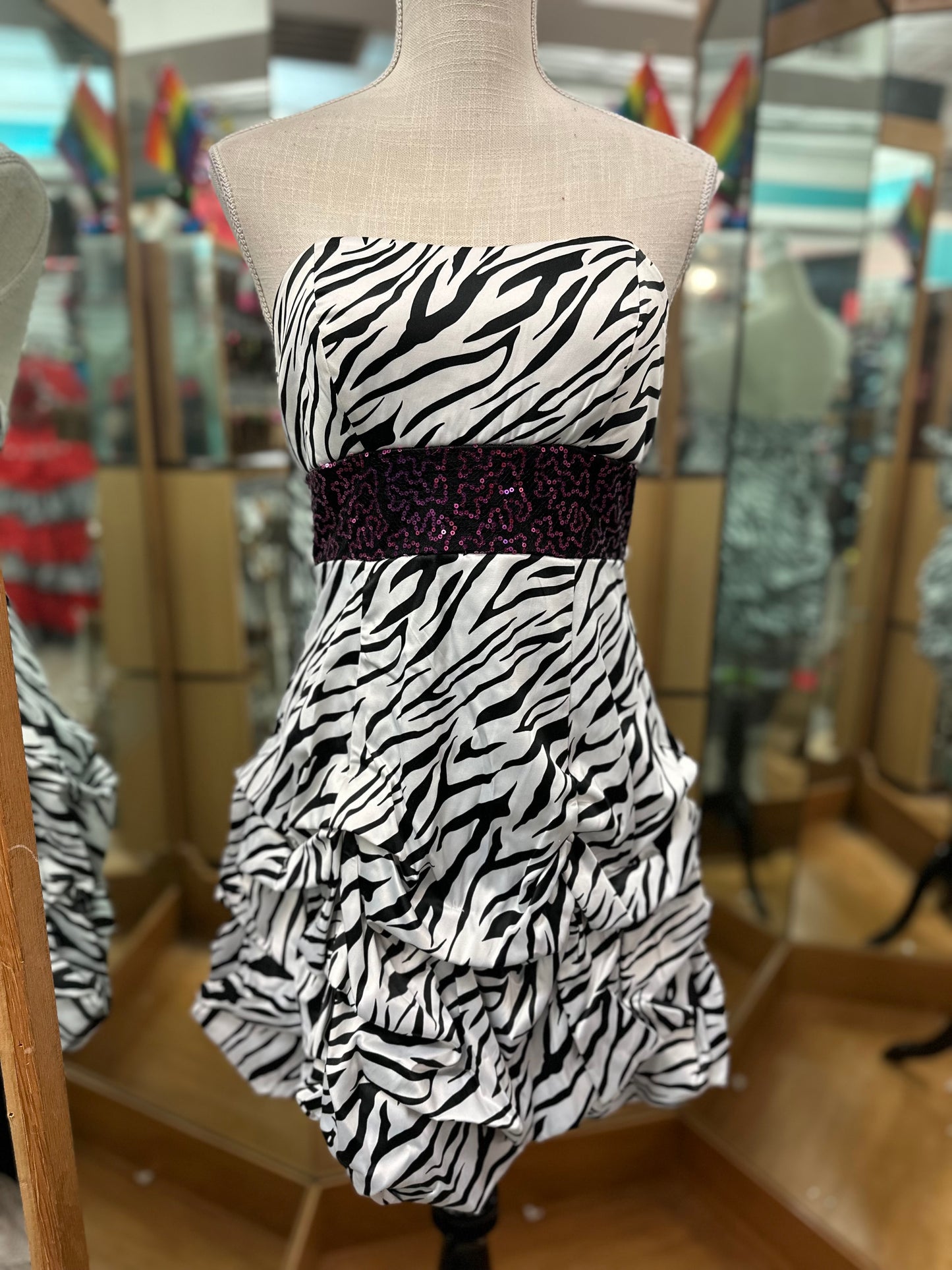 Ruby Rox Zebra Print Short Formal Dress in 7
