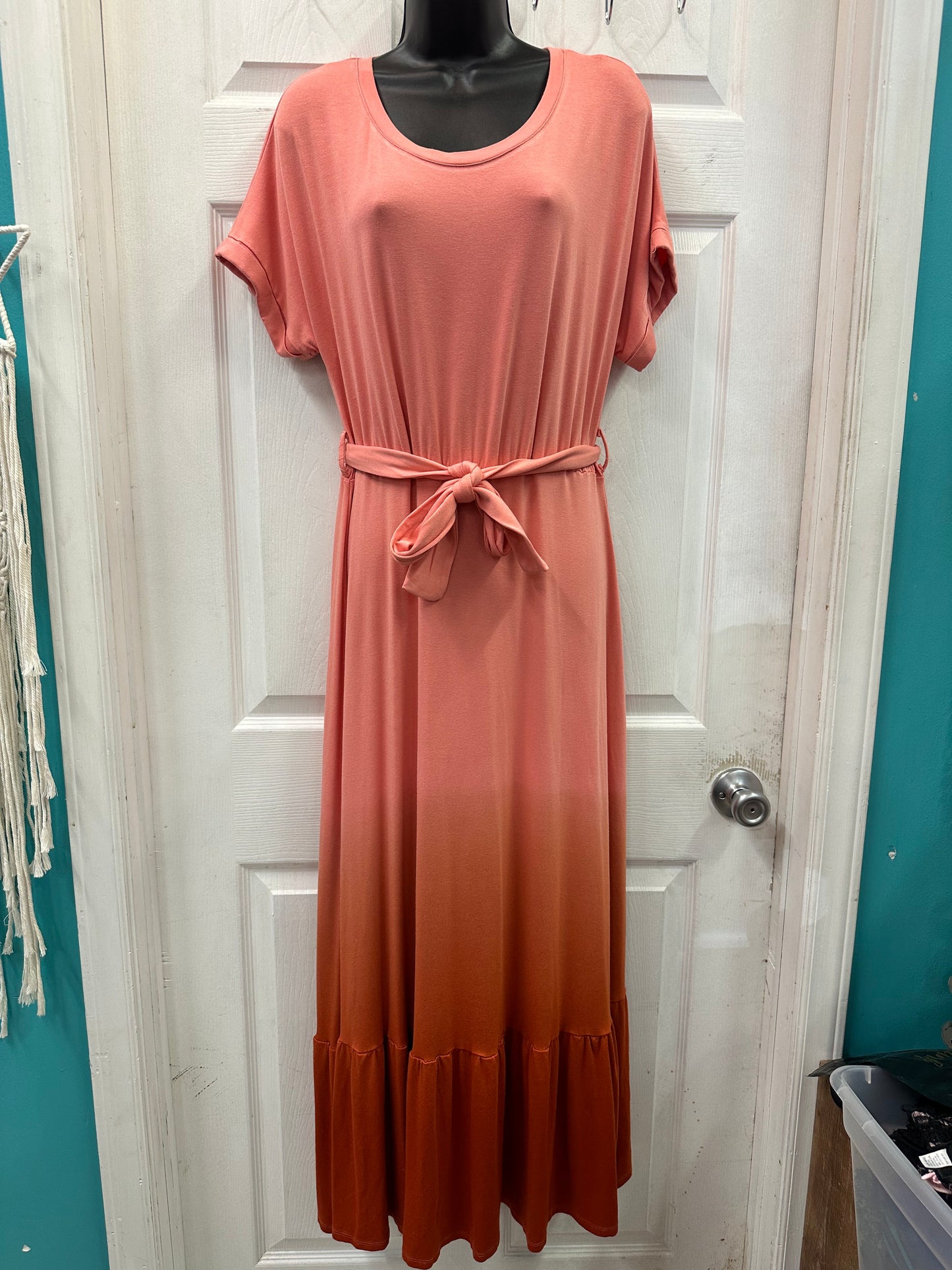 New Directions Short Sleeve Ombre Dress in 1X