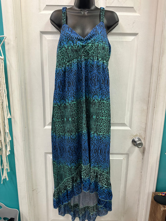 NoBo Leopard Green and Blue Sundress in XL