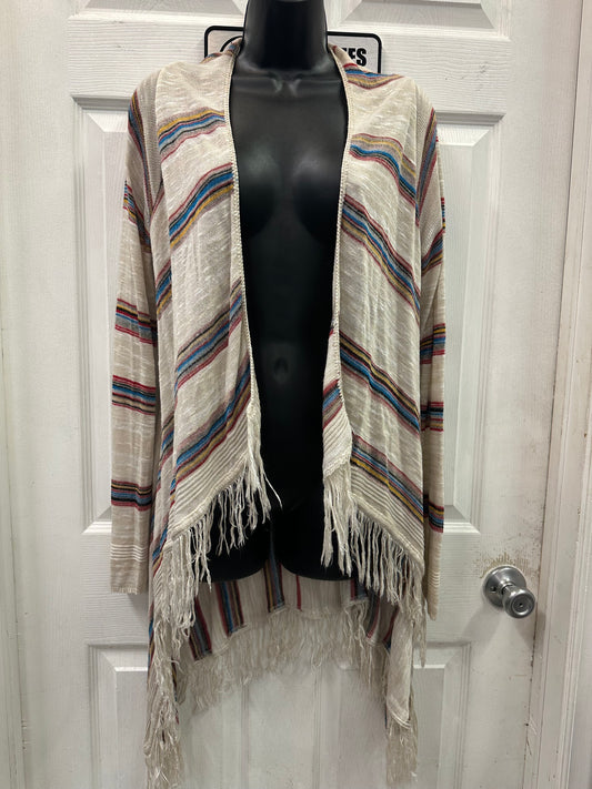 Sweet and Sinful Striped Lightweight Cardigan in Large