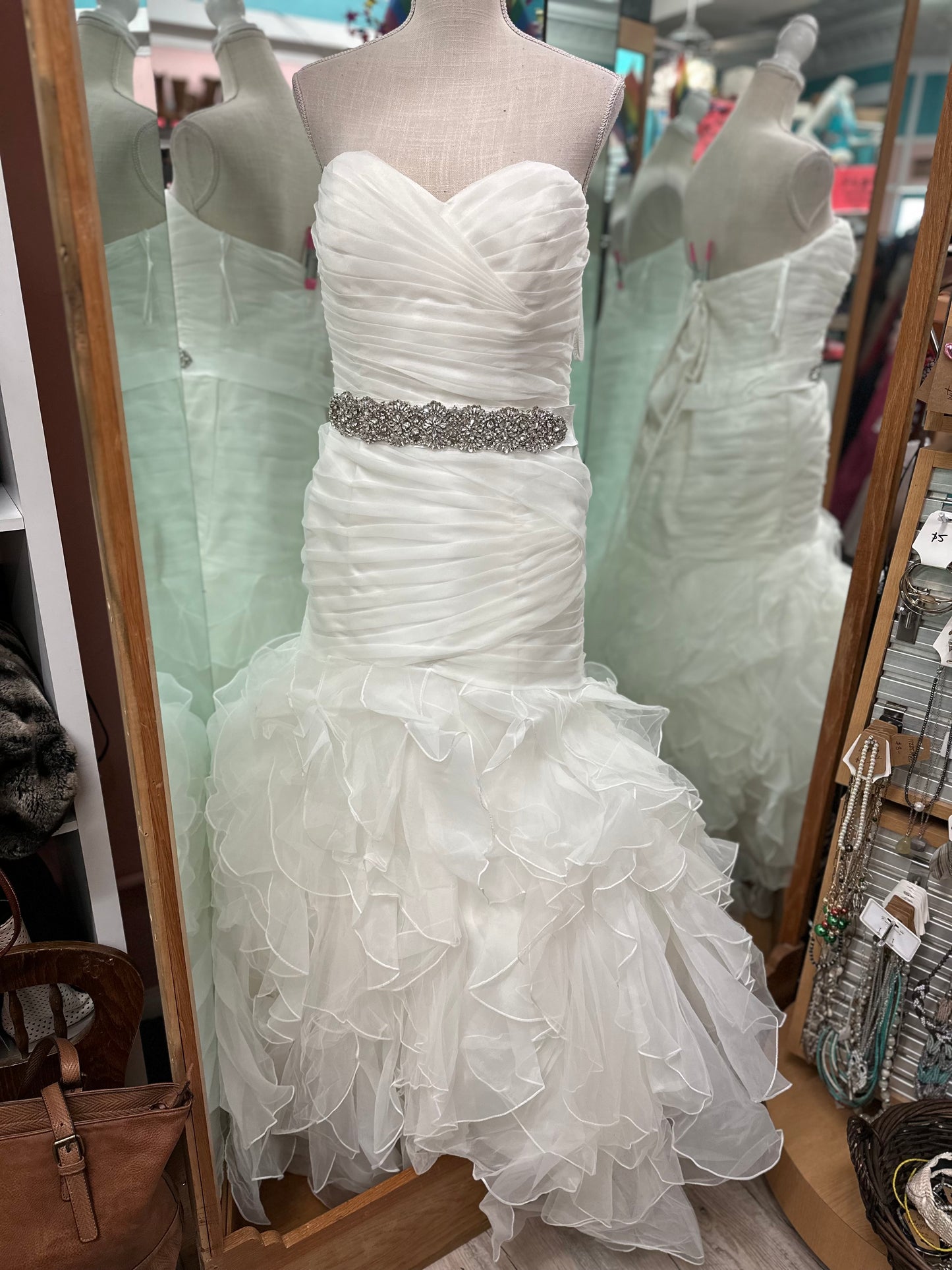 Davids Bridal Mermaid Ruffle Gown in 16W