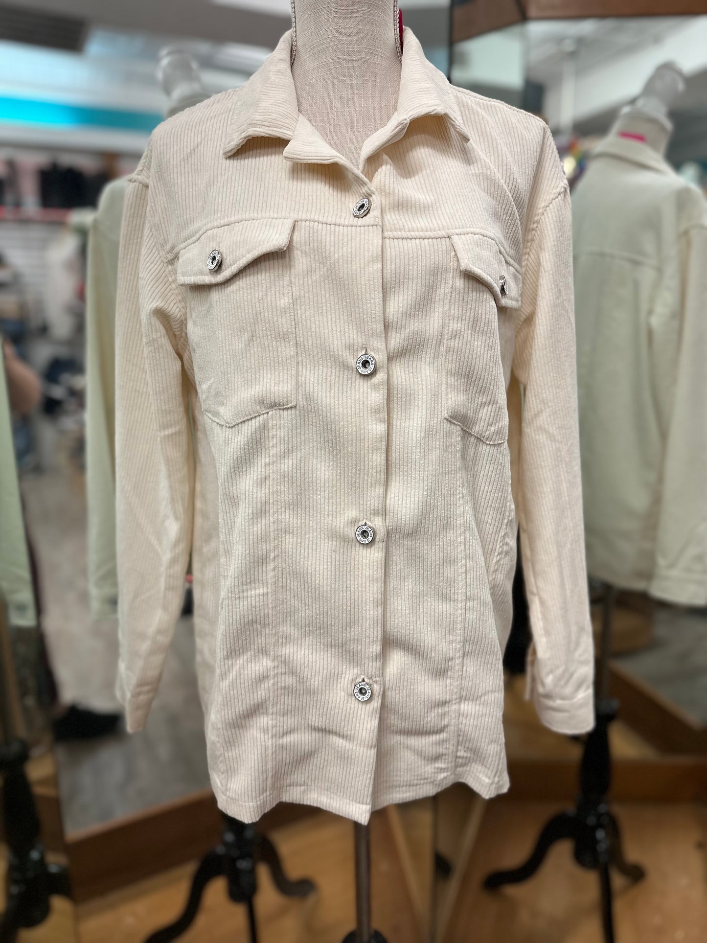 Unbranded Cream Corduroy Shacket in M