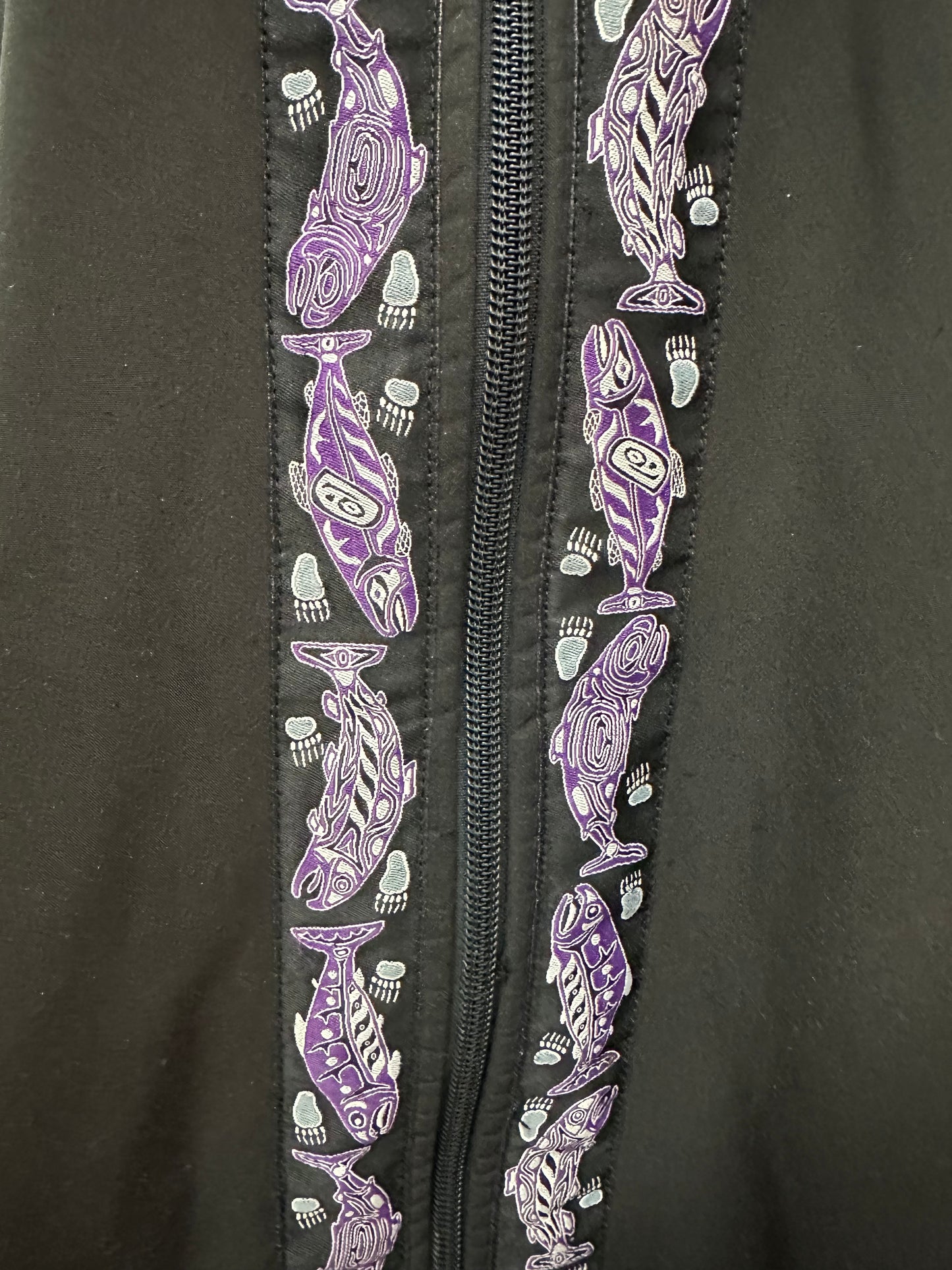Cooper River Black Jacket with Fish Detail in XL