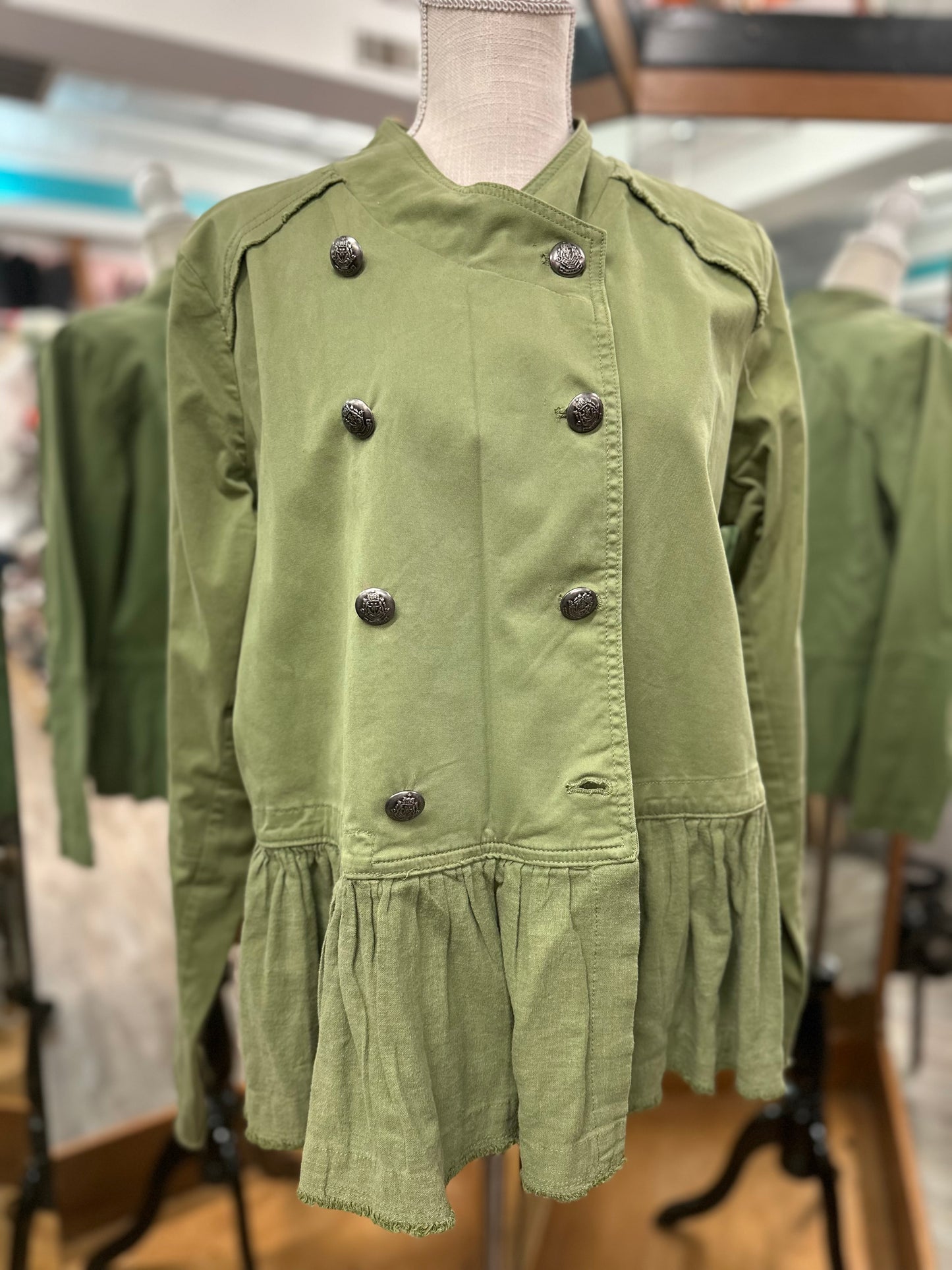 Crown + Ivy Green Button Down Jacket in L