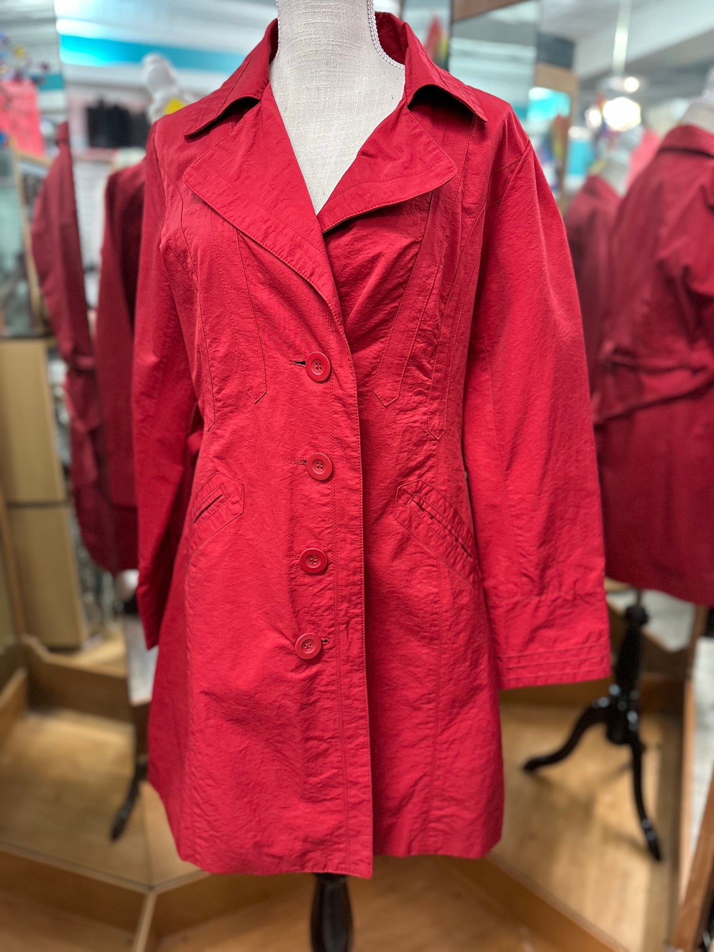 Auditions Red Lightweight Peacoat in M