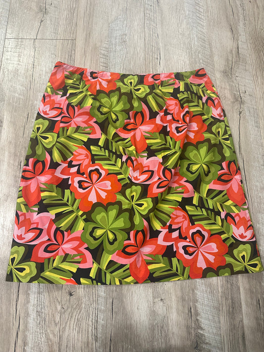 Talbots Green and Pink Floral Skirt in 10