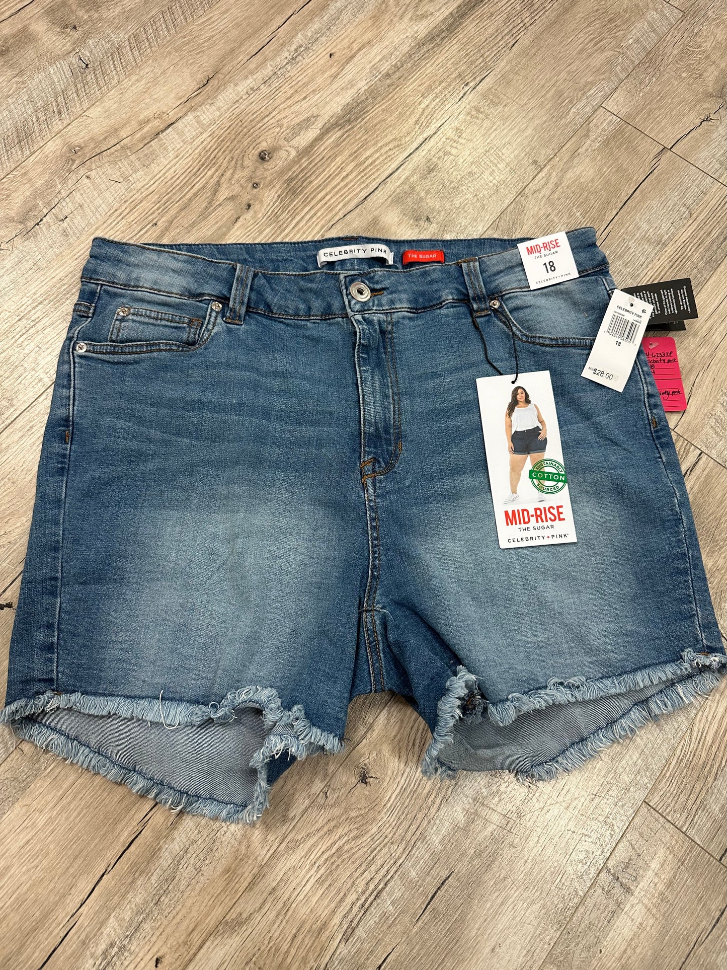 Celebrity Pink Mid-Rise "The Sugar" Denim Bermuda Shorts in 18