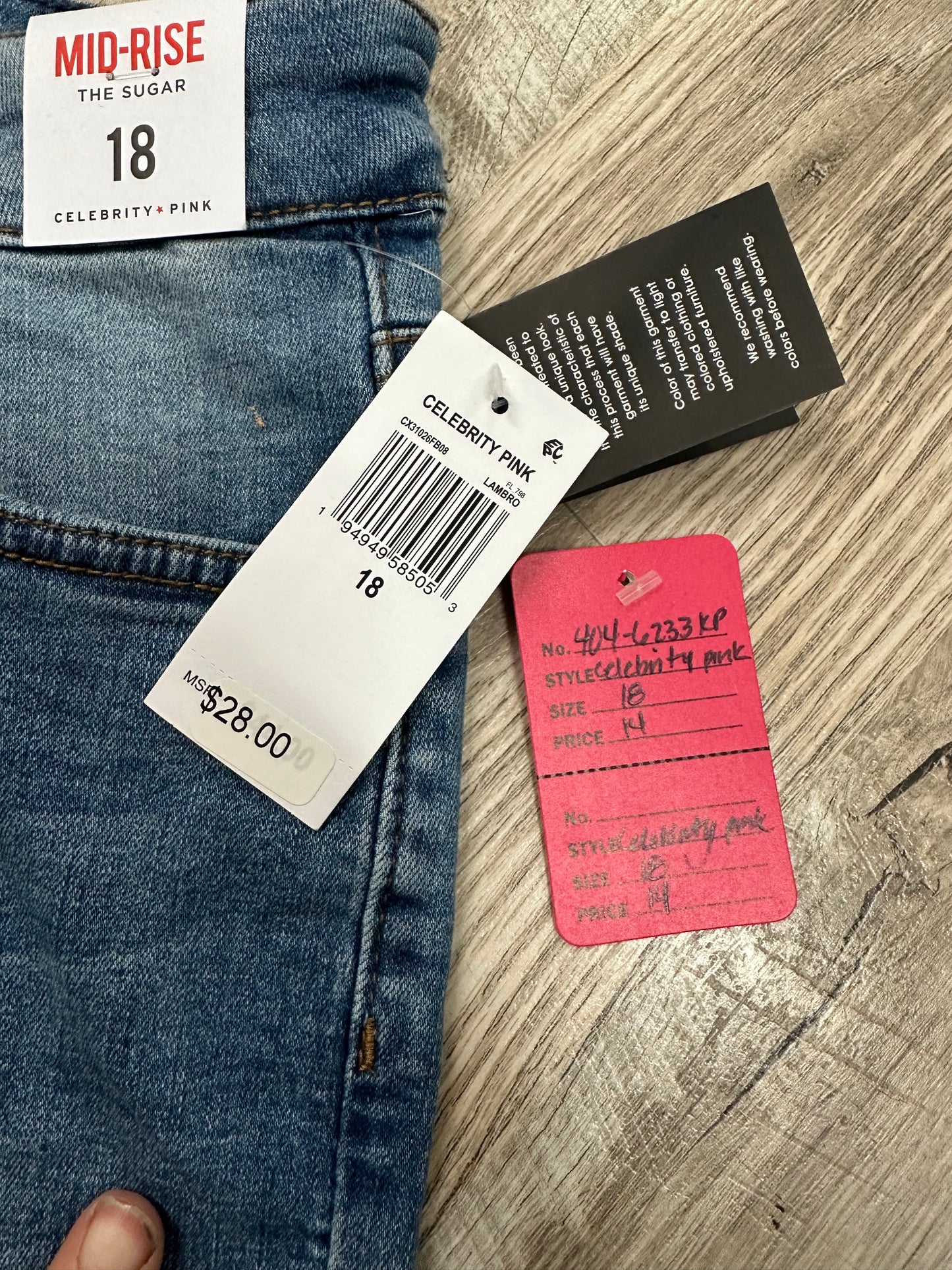 Celebrity Pink Mid-Rise "The Sugar" Denim Bermuda Shorts in 18