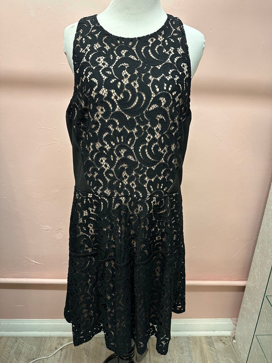 Mossimo Black and Nude Tank Top Lace Dress in XL
