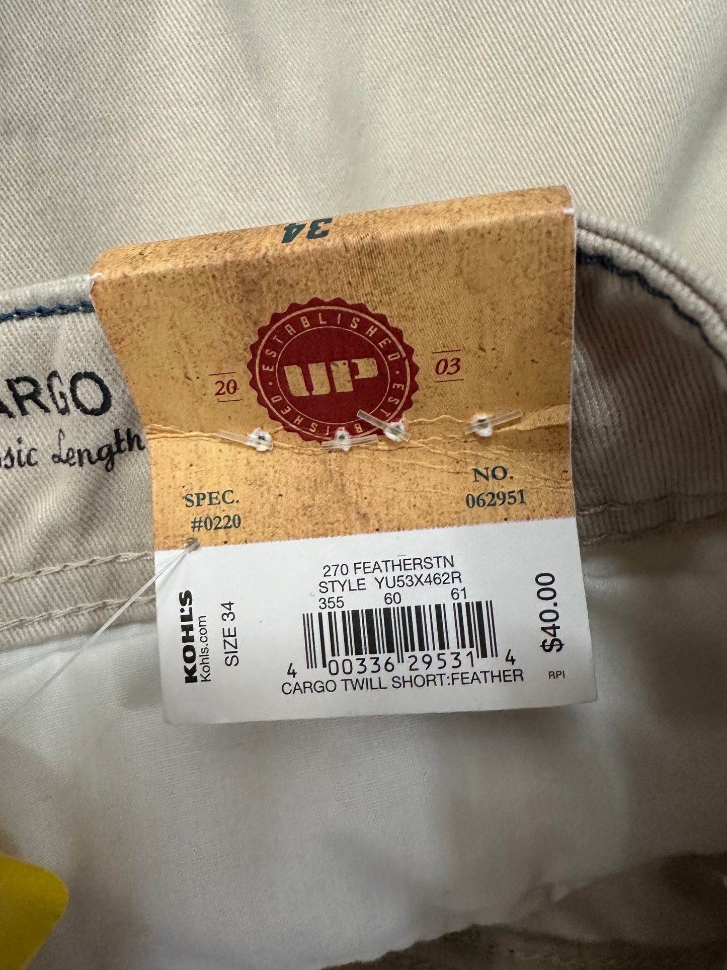 Urban Pipeline Khaki Shorts in 34