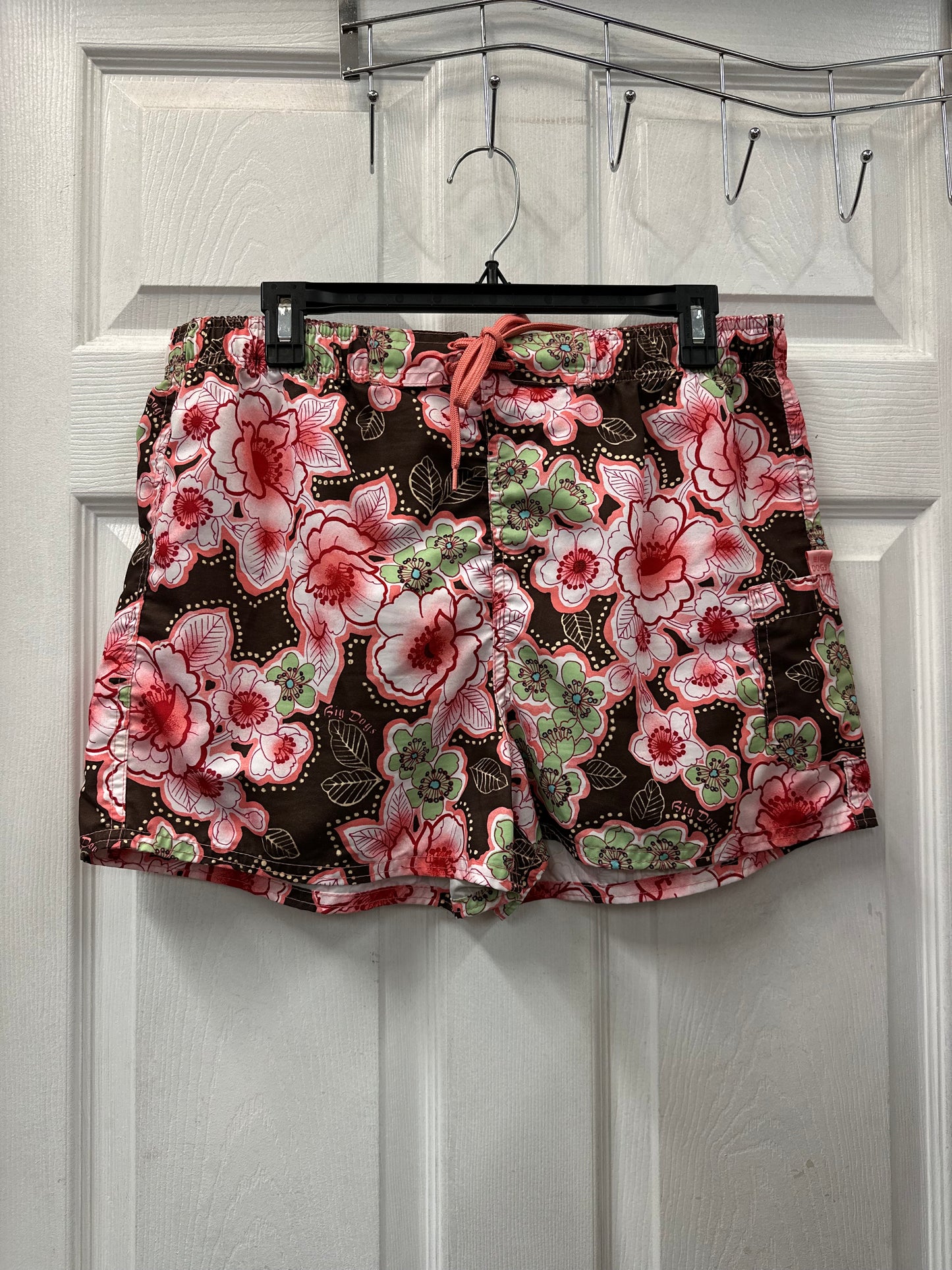 Big Dogs Pink Floral Pattern Active Shorts in M