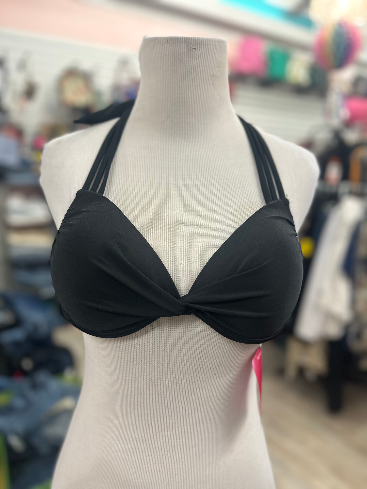 No Brand Black Halter Tankini Top in XL