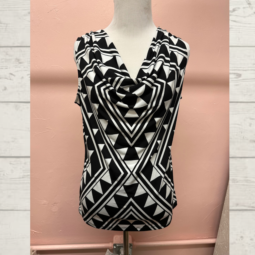 Calvin Klein Black and White Patterned Tank Top