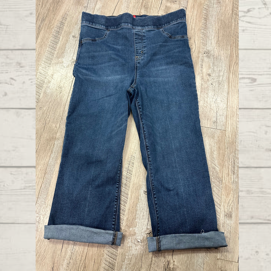Spanx Cropped Flare Denim Jeans Medium Wash 20231R