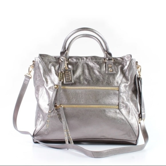 Steven by Steve Madden silver satchel w/ gold hardware. Never Carried!
