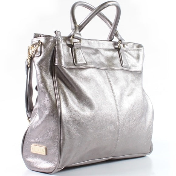 Steven by Steve Madden silver satchel w/ gold hardware. Never Carried!