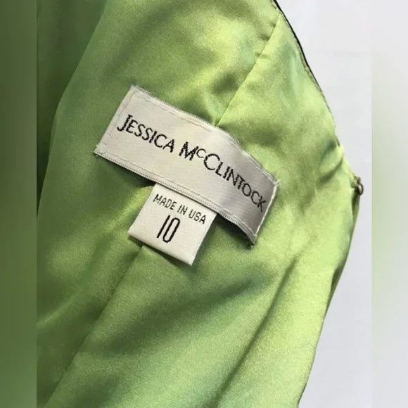 NWT $140 Jessica McClintock Green Dress, size 10.