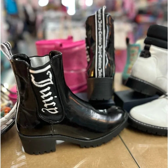 NWT $90 Juicy Couture One-Up Women's Heeled Chelsea Boots Black Size 8.