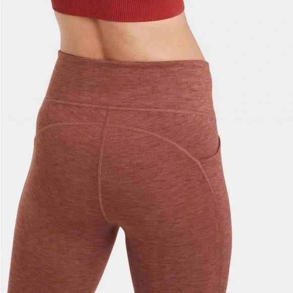 NWT All in Motion, Heathered Red, High Rise Active Leggings with Pockets. Sz XS