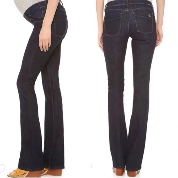 DL1961 Cindy, size 24 Maternity Slim Bootcut Blue Pull On Jeans. GUC