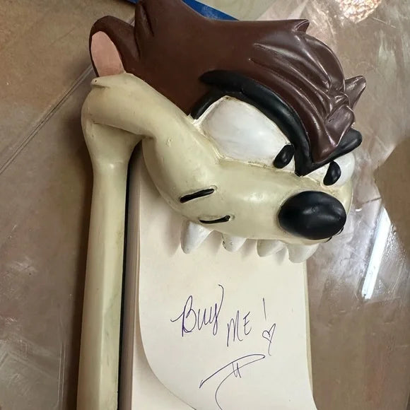 TAZ Looney Tunes Desk MEMO Notepad Holder. VINTAGE w/ Box.