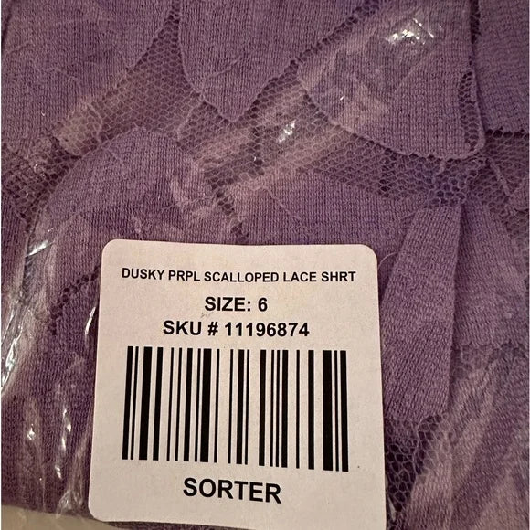 NWT Torrid Plus Size 6 (30) Dusky Purple Scalloped Lace Pull on Shorts