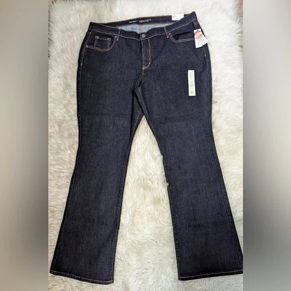 NWT Old Navy Curvy Profile Darkwash Bootcut Jeans, Size 20