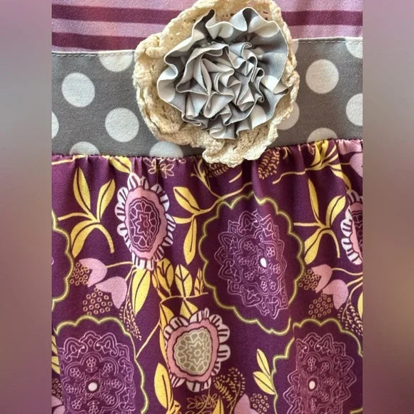 Adorable Sweetness Kids Size 7 Boutique Babydoll Top & Ruffled Pant Polkadot