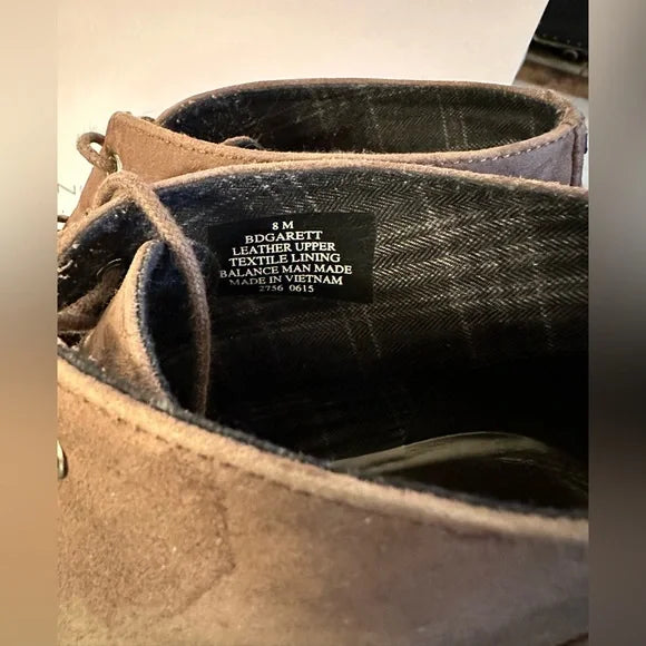 BANDOLINO GARETT Brown Suede Leather Lace Up Round Toe Bootie Sz. 8M