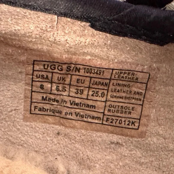 UGG Australia Zebra Exotic Calf Hair Loafer Flats Fur Sheepskin Lined Sz 8