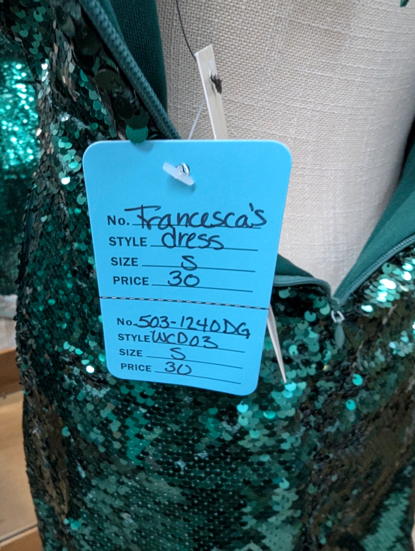 EUC Green Sequined Party/Cocktail Dress Sz Small