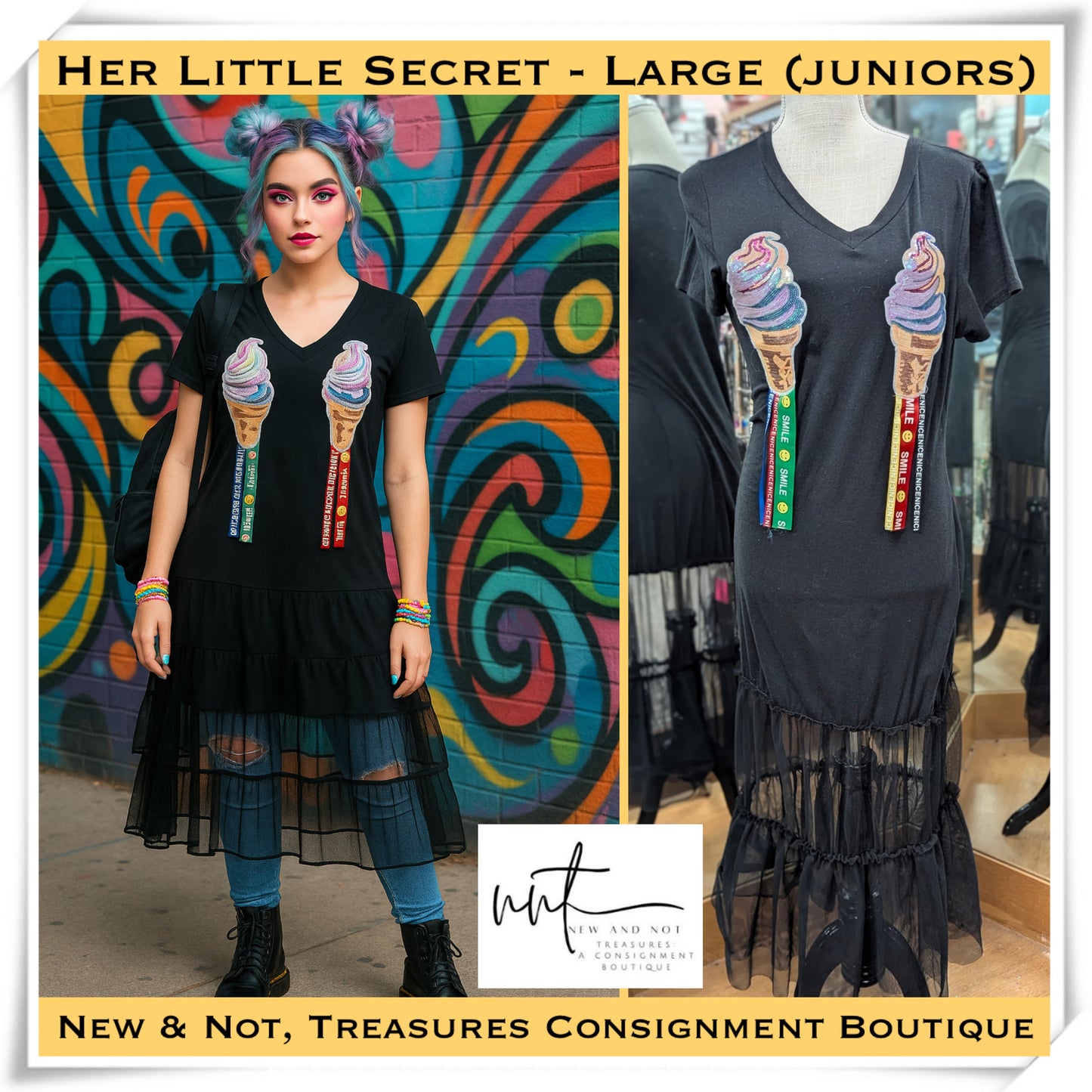 HER LITTLE SECRET Brand , Jr's Size Large, Dress