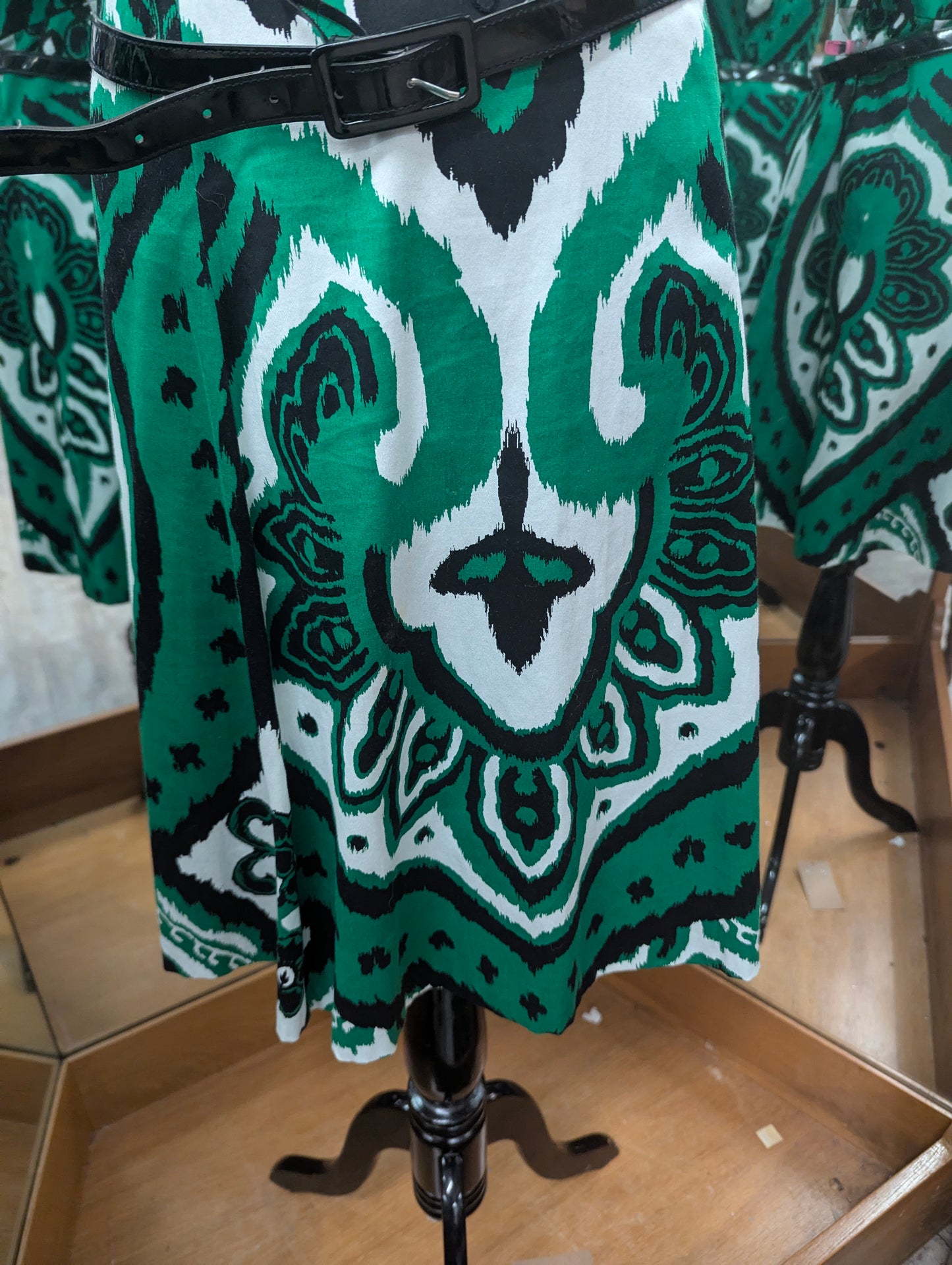 INC Green and Black Dress in 14