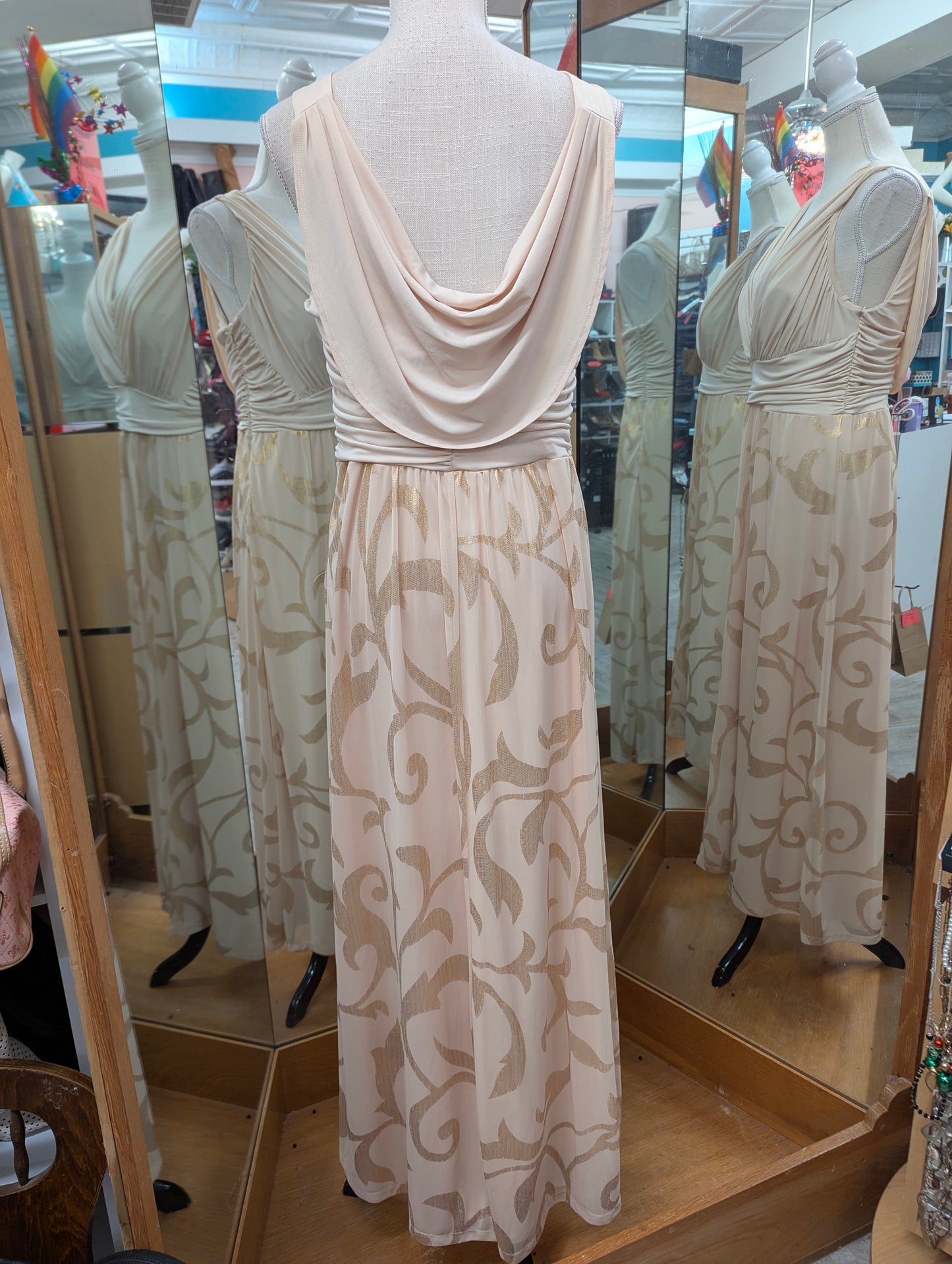 Sangria Beige Tank Gown in 16