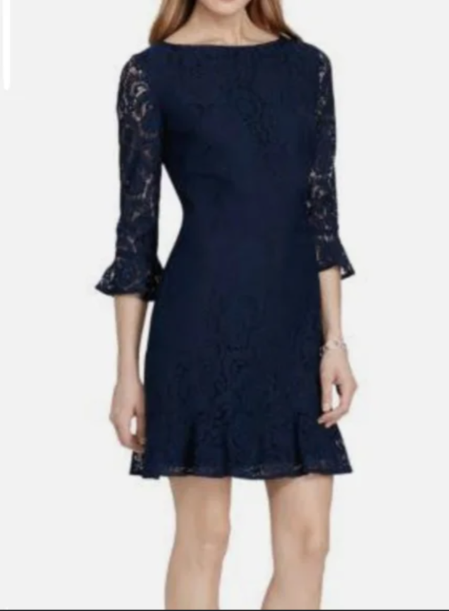 NWT, From American Living, Size 2 Navy Blue Laced Dress