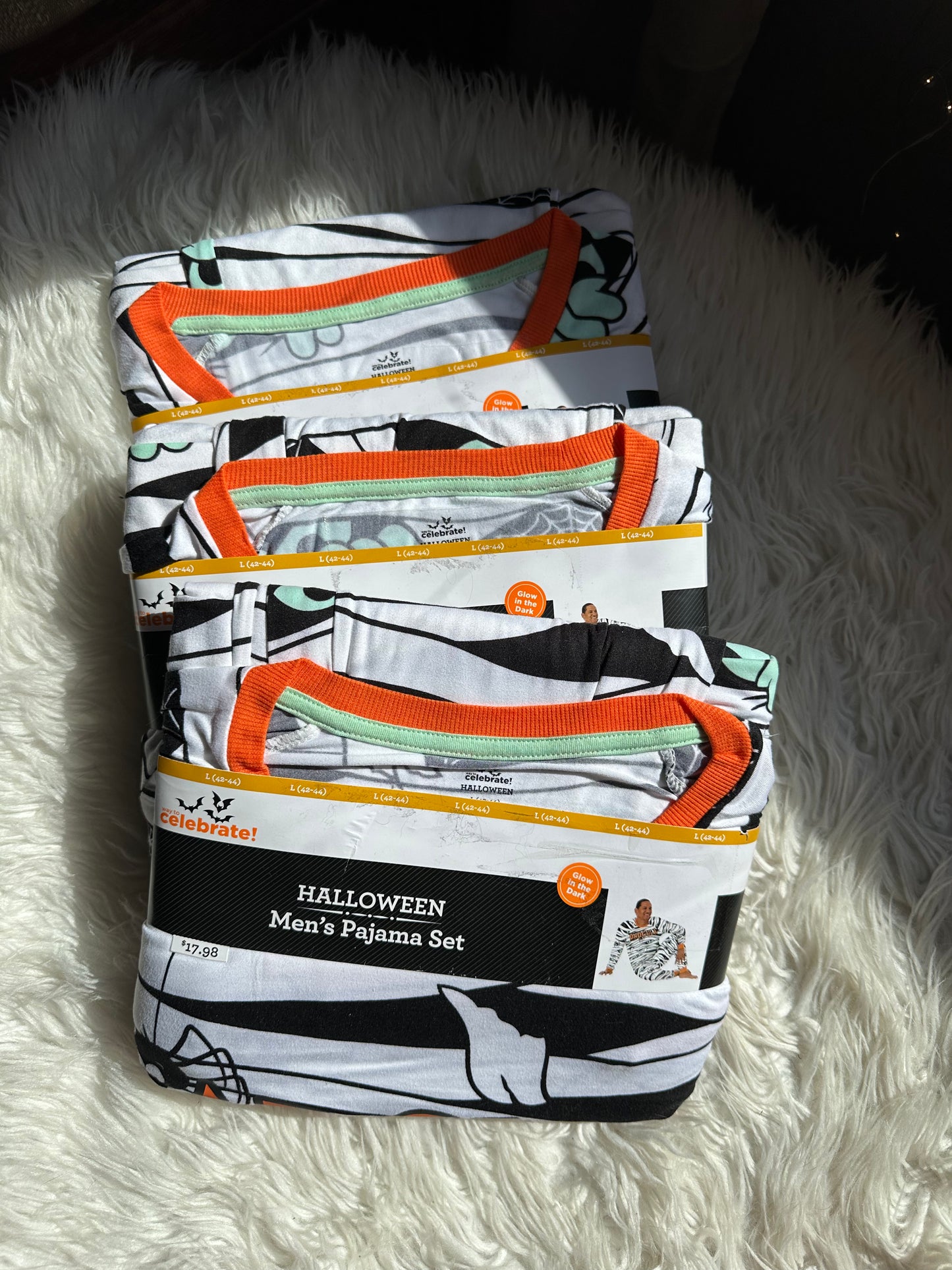 Men’s Halloween Pajama Set “Dadcula” | Size Large | Glow-in-the-Dark | NWT