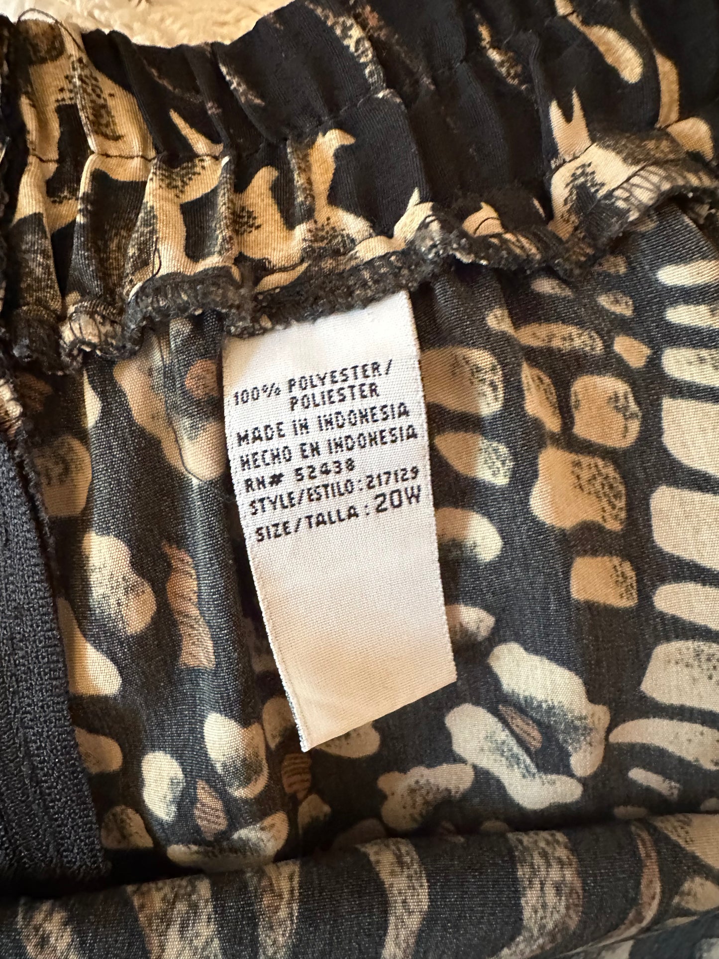 Covington Black Tank & Animal Print Midi Skirt Set Plus 20W EUC Chic Outfit