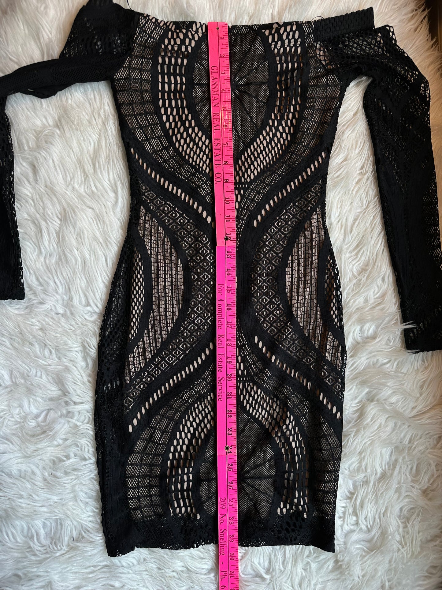 GBG Los Angeles “Spiderella” Nude/ Black Lace Web Dress Costume – Size XS