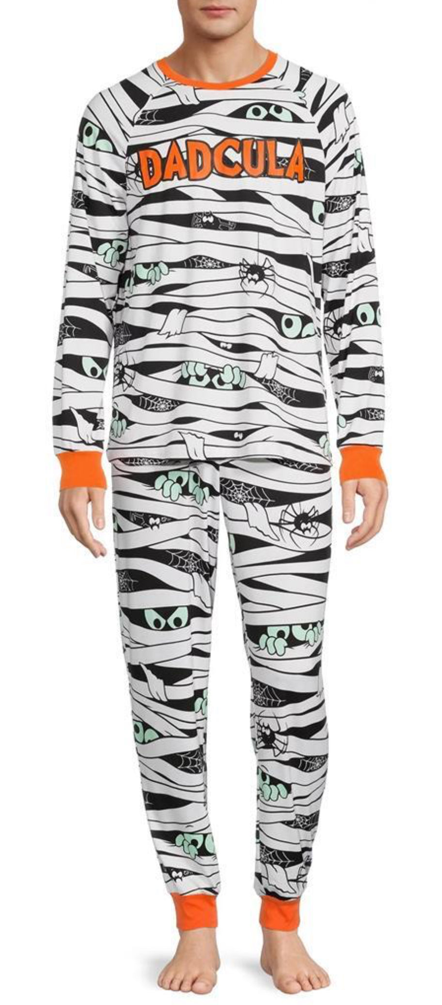 Men’s Halloween Pajama Set “Dadcula” | Size Large | Glow-in-the-Dark | NWT