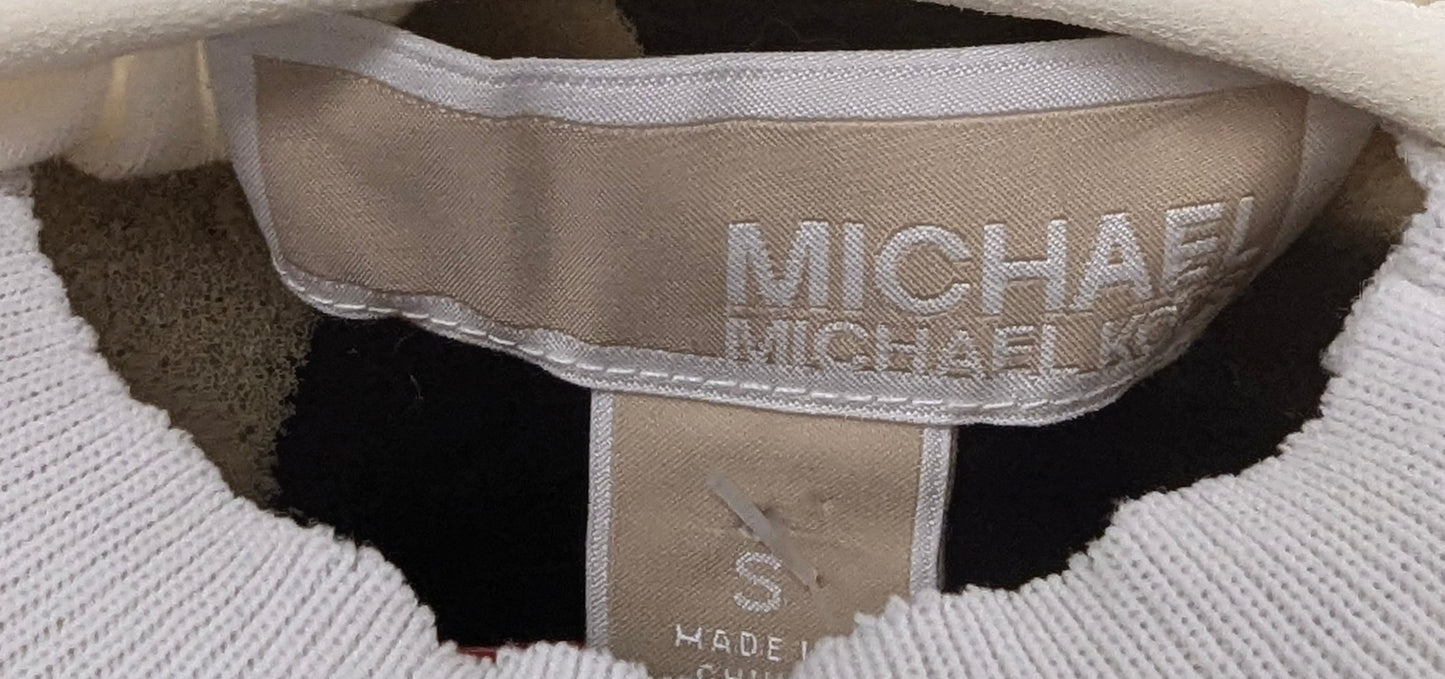 Michael Kors Women's Chiffon Ivory Zip Peasant Top Sz Small