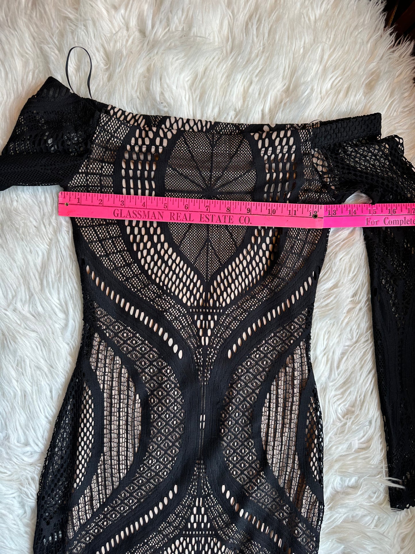 GBG Los Angeles “Spiderella” Nude/ Black Lace Web Dress Costume – Size XS