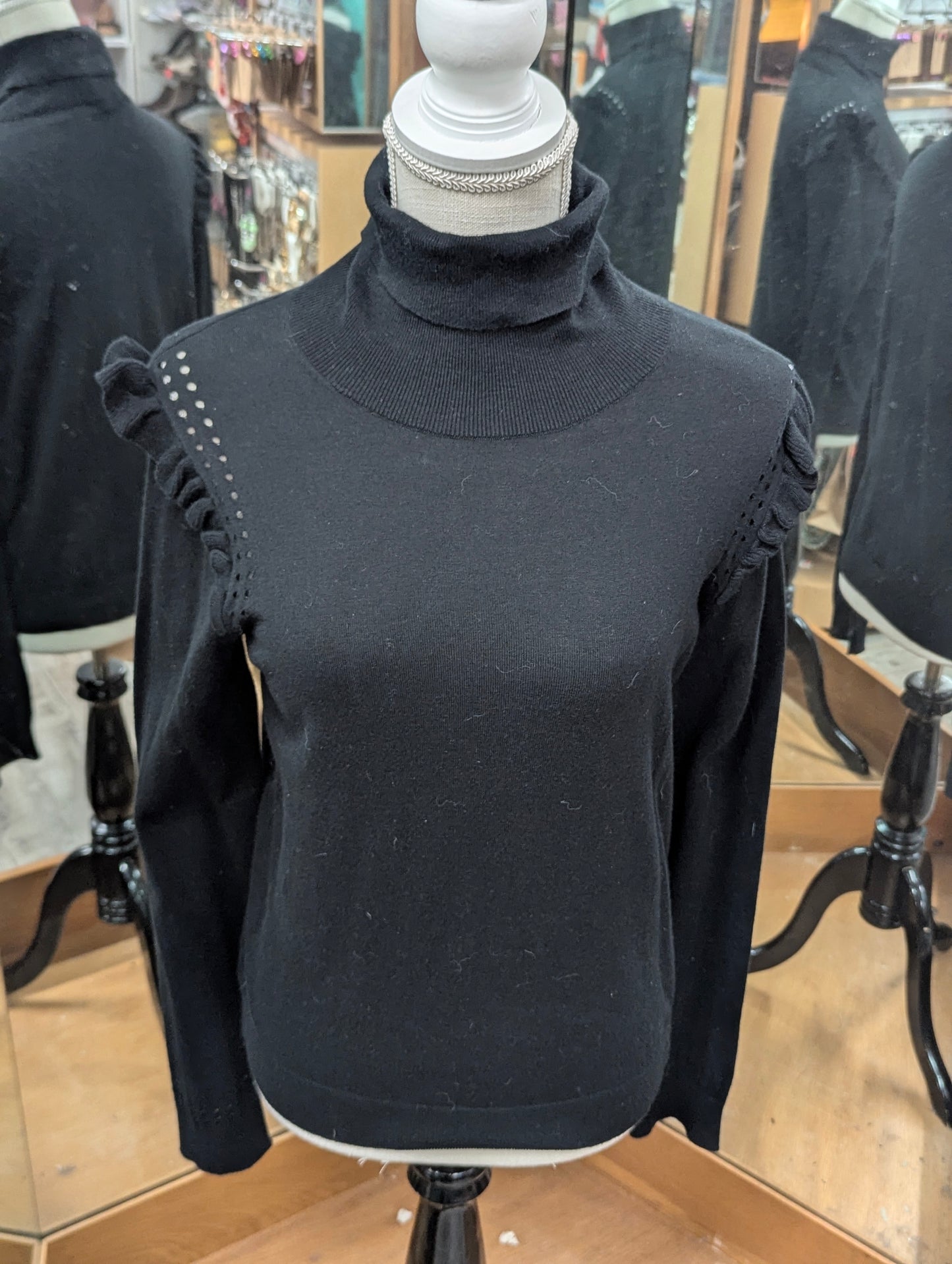 Kate Spade Ruffle Turtleneck Sweater in M
