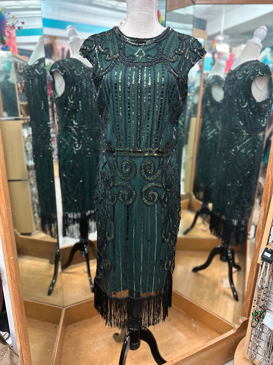 Unbranded Green Flapper Style Dress in L