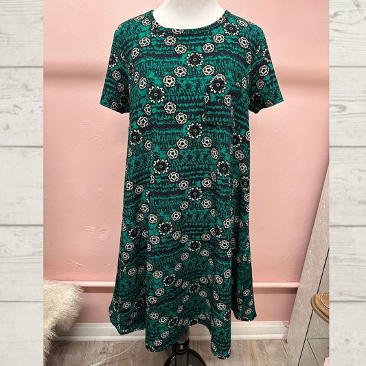 Lularoe Green Patterned Short Sleeve Dress