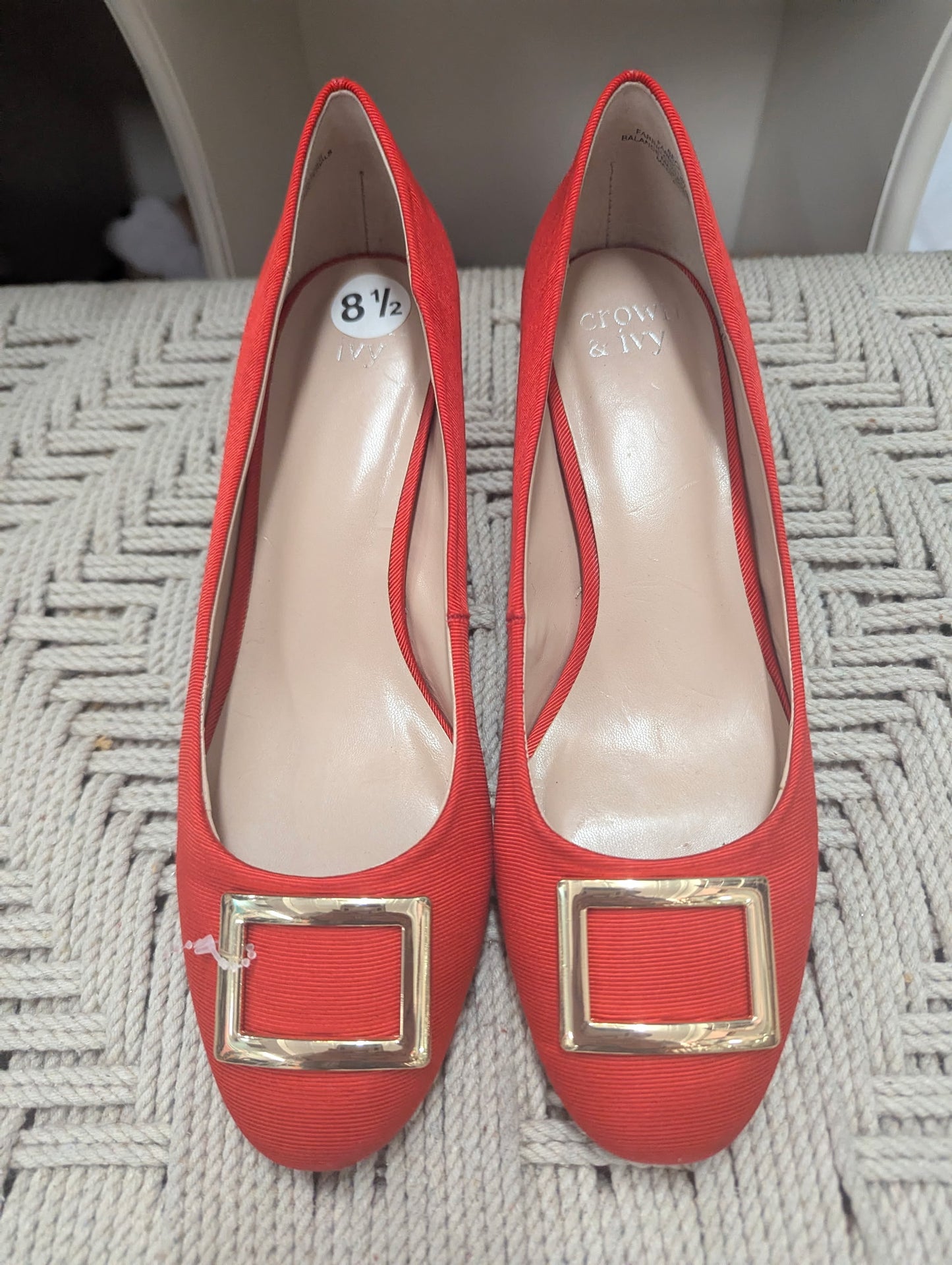 Crown & Ivy Red Buckle Heel in 8.5