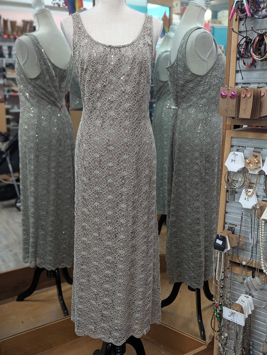 RM Richards Gold Lace Gown in 16
