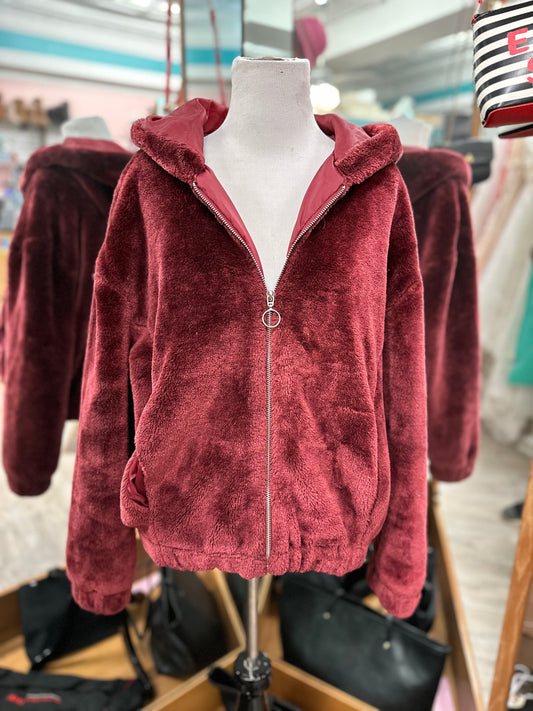 Outer Edge Burgundy Fleece Jacket in L