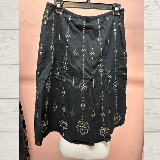 Loft Black Embroidered Skirt