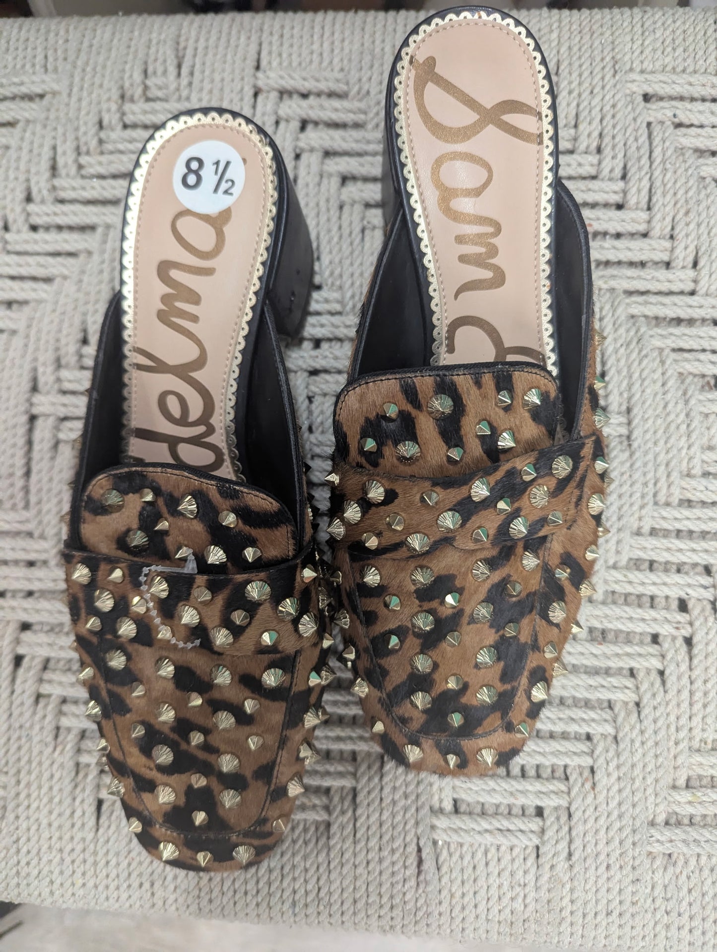 Sam Edelman Heeled Studded Leopard Print Shoes in 8.5